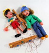 Two Pelham Puppets, one in the form of Pinnochio (2)
