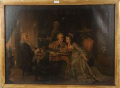 Marriage Party, coloured oleograph on canvas, housed in a gilt frame, 85cm wide x 62cm high