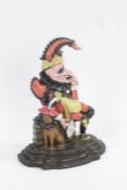 Novelty cast iron painted doorstop, in the form of Mr Punch, 32cm tall
