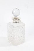 Elizabeth II silver mounted clear glass decanter, London 1966, maker Roberts & Dore Ltd. the