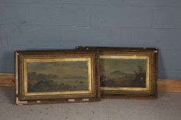 R Marshall (19th Century School), pair of landscapes depicting shorelines with figures and boats,