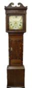 George III oak, rosewood and satinwood strung 30 hour longcase clock by W.H. Griffiths, Bishops