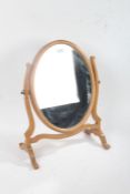 George III style mahogany swing frame mirror, 53cm tall