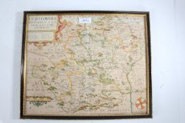 Map of Hertfordshire, 34cm x 28cm, map of Suffolk with the road from Ipswich to Norwich, 12cm x