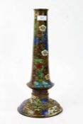 Chinese bronze and cloisonne table lamp base, with all over flowers, 38cm tall