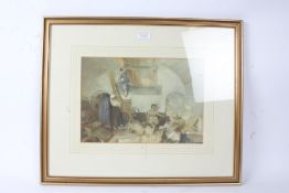 William Russell Flint, coloured print 'The Basket Weavers', housed in a gilt and glazed frame,