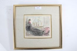 Attributed to Percy Thomas (1846-1922) a watercolour study of a woman, the verso reading "from a