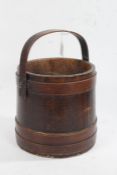 Rustic wooden pail, with bentwood swing handle, 23cm diameter