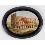 19th Century Italian Grand Tour micro mosaic panel, depicting the Roman Colosseum 53mm diameter