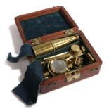 Early 19th Century Gould type brass pocket microscope, CARY, LONDON circa 1830, the column