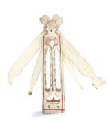 Napoleonic Prisoner of War bone love token etui, the body with hearts to the top and bottom