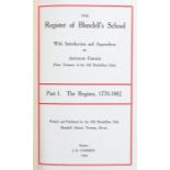 The Register of Blundell's School, With introduction and Appendices by Arthur Fisher Part 1. The