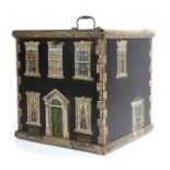 Victorian box, the hinged lid with a handle enclosing storage space above a later painted body