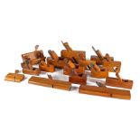 Collection of fifteen wood workers planes, to include smoothing plane stamped "Holtzapffel