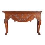 George III style mahogany console table, elements 19th Century, the rectangular top above a deep