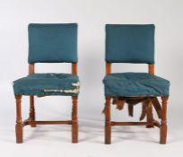 Pair of Victorian Pugin design "House of Lords Portcullis" chairs, the pair of chairs designed by