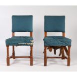 Pair of Victorian Pugin design "House of Lords Portcullis" chairs, the pair of chairs designed by