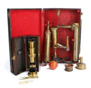 An Italian Ebullioscope, in brass and iron, stamped APP ENOL PREC INC BULLION MILANO, cased,