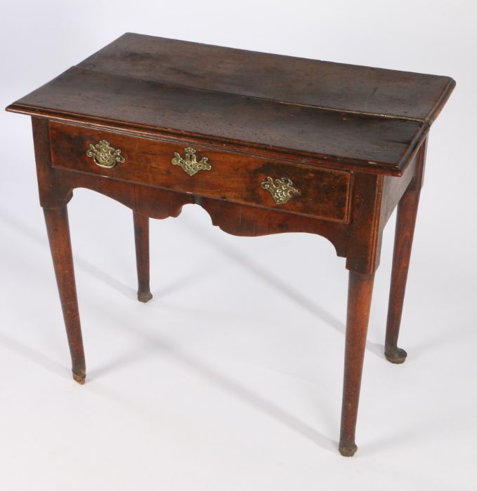 George III fruitwood and mahogany lowboy, the rectangular top above a single long drawer and - Image 2 of 2