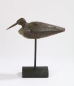 Early 20th Century decoy bird, with a painted body and painted beak with bead eyes, 24cm long