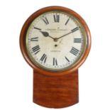 Camerer Cuss & Co mahogany hanging wall clock, the signed 12" Camerer Cuss & Co 56 New Oxford St,