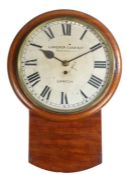 Camerer Cuss & Co mahogany hanging wall clock, the signed 12" Camerer Cuss & Co 56 New Oxford St,
