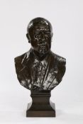 After Albert Hambresin (Belgium 1850-1938) bronze bust of a Gentleman titled 'Les Enfants