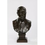 After Albert Hambresin (Belgium 1850-1938) bronze bust of a Gentleman titled 'Les Enfants