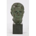 Ernest Roland Bevan, (1891-1979) bronze bust of a gentleman, signed to the rear of the neck,