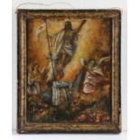 Eastern Orthodox double-sided icon painting (16th/17th century), oil on panel, integral parcel-