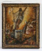 Eastern Orthodox double-sided icon painting (16th/17th century), oil on panel, integral parcel-