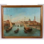 Italian School (19th century) Venetian views, a pair, oil on canvas, relined, 85cm x 110cm (2)