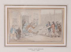Thomas Rowlandson (British, 1756-1827) After the Duel, pen, ink and watercolour, 12.5cm x 20cm.