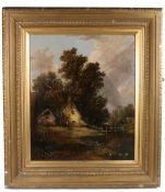 Manner of John Crome (British, 1768-1821) Norfolk landscape, oil on canvas, mount labelled 'Old