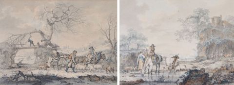 Bernhard Heinrich (Barend Hendrik) Thier (German, 1751-1814) Off to Market and Cattle Watering, a