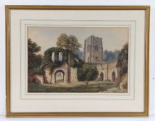 Circle of John Sell Cotman (British, 1782-1842) Abbey ruins, watercolour, 29.5cm x 45cm.