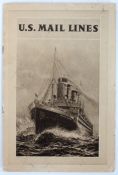Shipping interest- U.S. MAIL LINES, Early 1920's, 24-page publication, with 21 photographs of