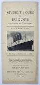 Shipping interest- Student tours of Europe sailing out on S.S. Aquitania returning by S.S.