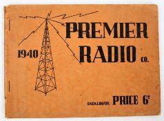 Trade catalogue- PREMIER RADIO CO. CATALOGUE 1940, A very extensive 90 page sales catalogue lists