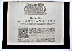 Popish Plot Broadside or poster, 1678,  two sheet Broadside with large Royal Arms, stating that