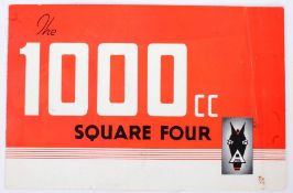 THE 1000 cc SQUARE FOUR, 1934-35,subtitled fold out brochure “The World’s most Wonderful