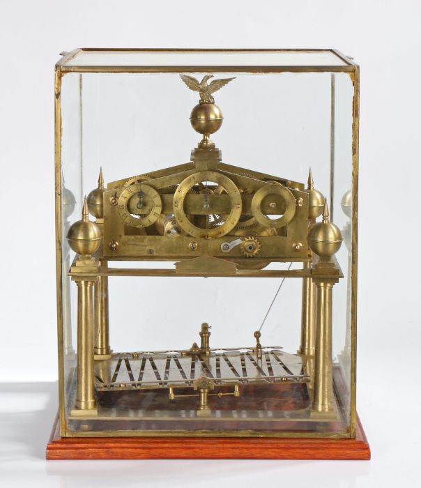 Mid 20th Congreve rolling ball block by Paul Lester, the brass eagle finial above a central - Image 2 of 2