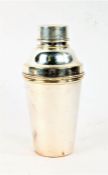 Art Deco silver plated cocktail shaker, 19cm tall