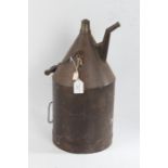 Oil can with brass screw cap and spout cover, 45.5cm high