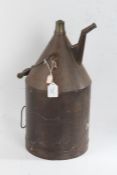 Oil can with brass screw cap and spout cover, 45.5cm high