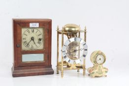 19th century American mantle clock, by Seth Thomas, together with a Sewells of Liverpool brass cased
