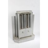 Berry's Art Deco style heater, the stepped case with two switches to the front, 44cm wide, 57cm