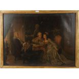 Marriage Party, coloured oleograph on canvas, housed in a gilt frame, 85cm wide x 62cm high