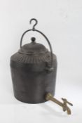 T. Holcroft & Sons Wolverhampton 4 gallon water boiler, with swing handle and gadroon cast cover