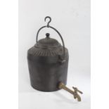 T. Holcroft & Sons Wolverhampton 4 gallon water boiler, with swing handle and gadroon cast cover